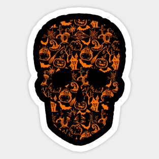 Skull Halloween Silhouette Icon Costume Sticker